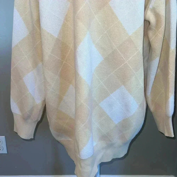Sandro Beige and White Diamond Cardigan - Picture 7 of 12